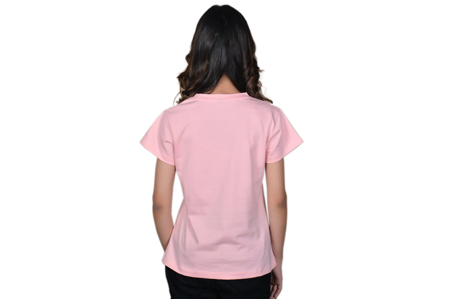 Women's Baby Pink Lovers Graphic Printed Classic Fit Tshirt