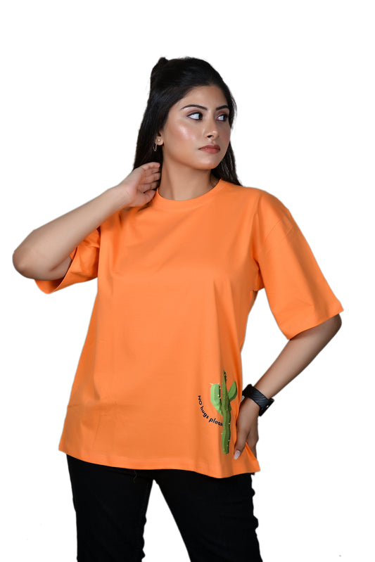 Women's Orange Cactus Boyfriend Tshirt