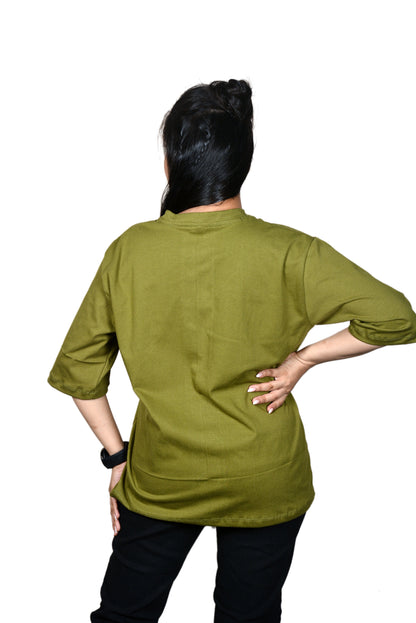 Women's Olive Duet Oversize Tshirt