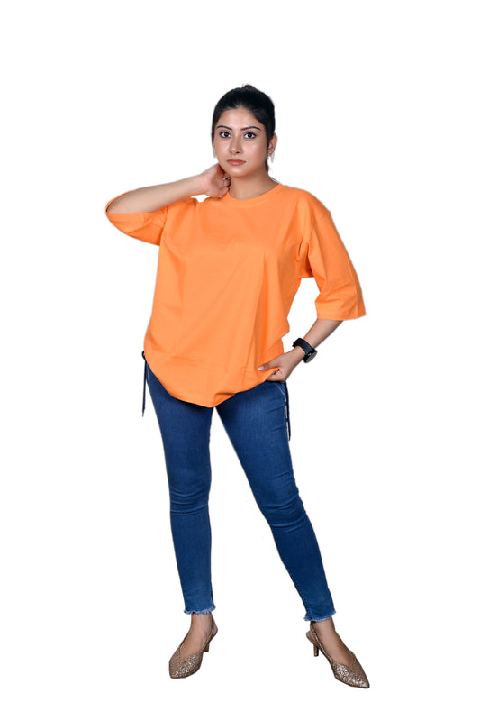 Women's Orange Oversize Tshirt