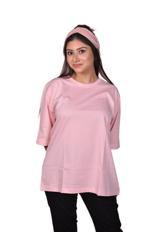 Women's Pink Oversize Tshirt