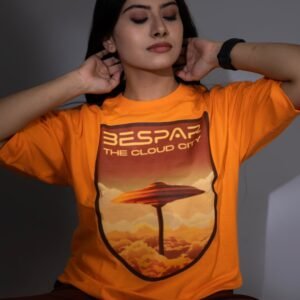 Orange Bespar Cotton Oversize Tshirt